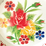 Vintage tray in enamelled sheet metal