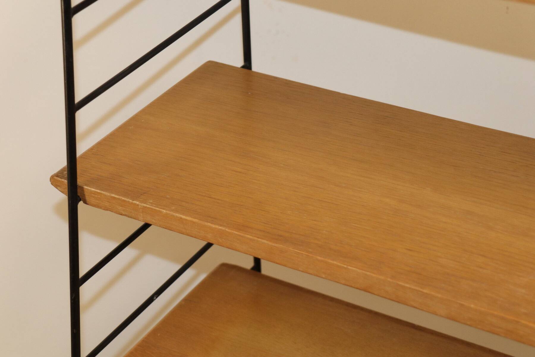 Etagère vintage en métal et chêne, 1960