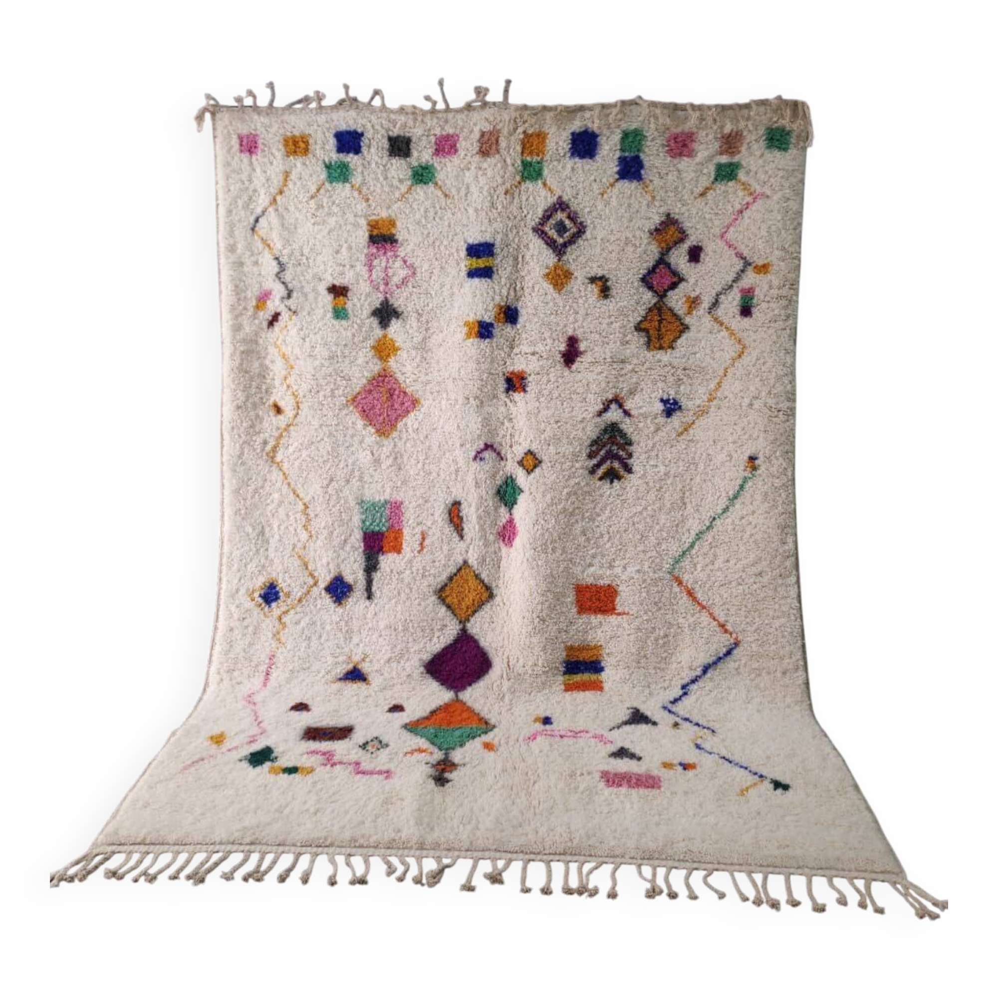 Large Colorful Abstract Moroccan Rug with Berber Symbols 300x200cm
