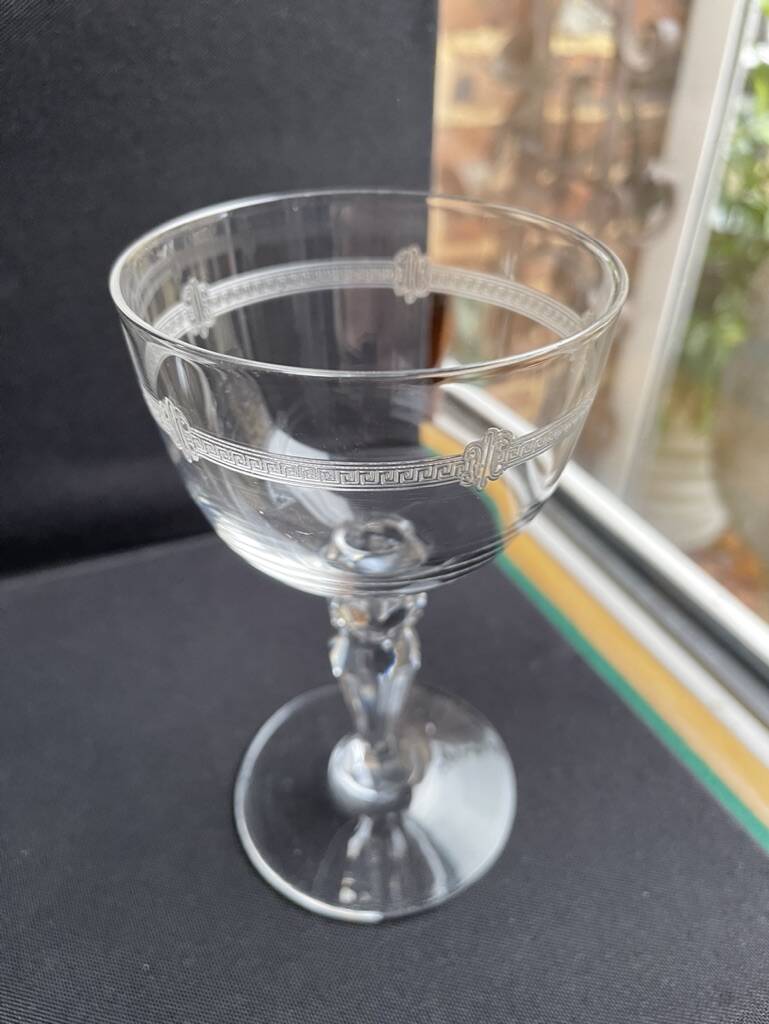 5 glasses in light blown, cut and guilloché crystal