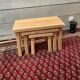 Vintage light wood nesting trio table