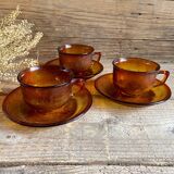 3 Arcoroc Sierra amber cups