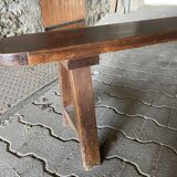 Pair of old benches in solid oak