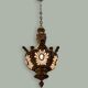 Vintage Bronze & Crystal Beaded Chandelier, 1950s
