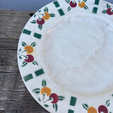 Gien white ceramic compote bowl with fruit patterns