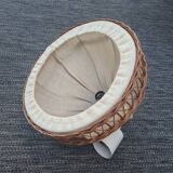 Fabric and rattan pendant light