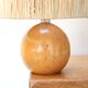 Pair of wooden lamps, raffia lampshade, 70s