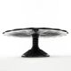 Mid-century modern cake stand, black glass, Ząbkowice, Poland, 1970s