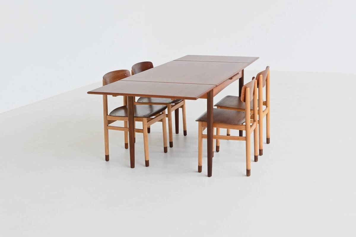 Table à manger extensible scandinave en teck, Danemark 1960