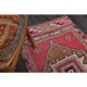 1970s Vintage Turkish Hand-Knotted Wool Cotton Pink Runner Rug