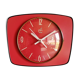 Formica vintage silent wall clock "Japy Electric Raspberry"