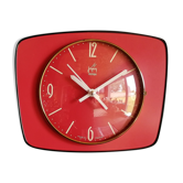 Formica vintage silent wall clock "Japy Electric Raspberry"