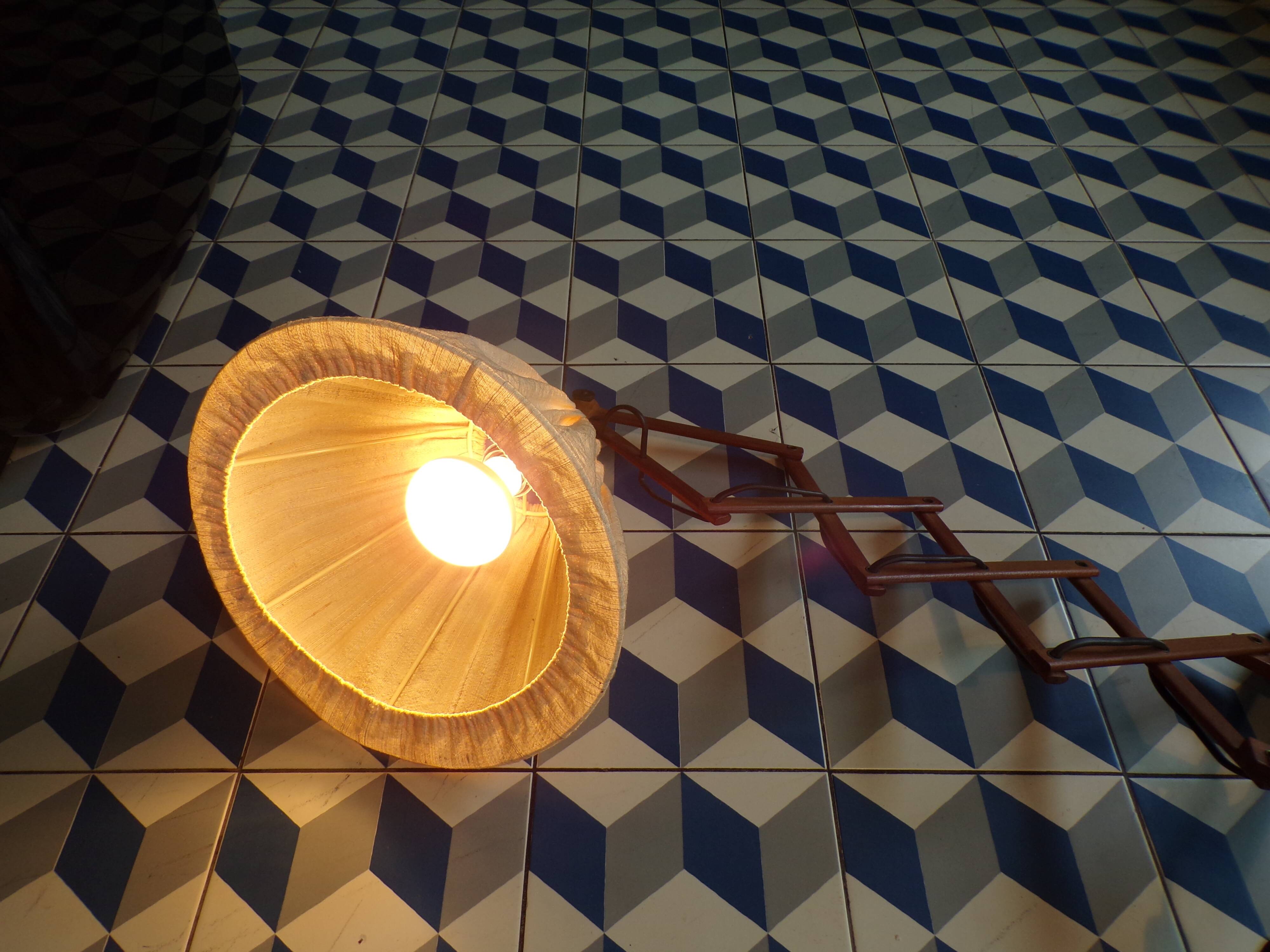 Vintage teak scissor wall light