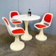 Vintage set of 3 tulip chairs and table, plastic, 70s
