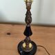 Table lamp base candlestick in chiselled brass and marble base.
