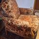 Classic armchair / Louis XV style in carved wood and jacquard velvet