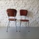 Paire de chaise vintage skaï imitation croco