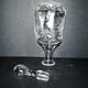 Carafe Art Nouveau en verre soufflé gravé à l'acide - décor de chardons ondulants 1900
