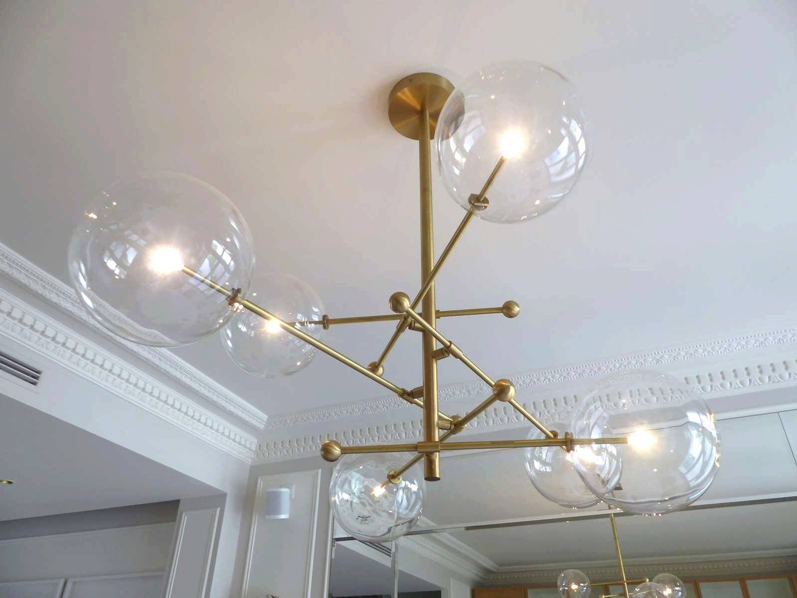Suspension en laiton & verre Borosilicate " RD15 6 ARMS " design Schwung