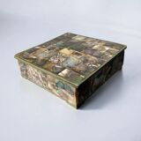 Abalone shell vanity box, alpaca & wood, Mexico, circa 1980