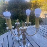 Set of 2 crystal lamps with mother-of-pearl shades