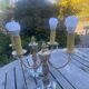 Lot de 2 lampes en cristal et abat-jours en nacre