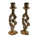 Old pair of vintage Hein Holon Israel cactus candlesticks