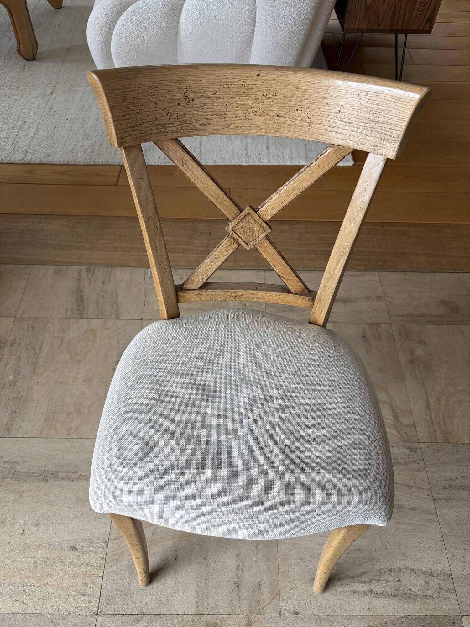 6 Roche Bobois chairs model Hauteville in solid beech.