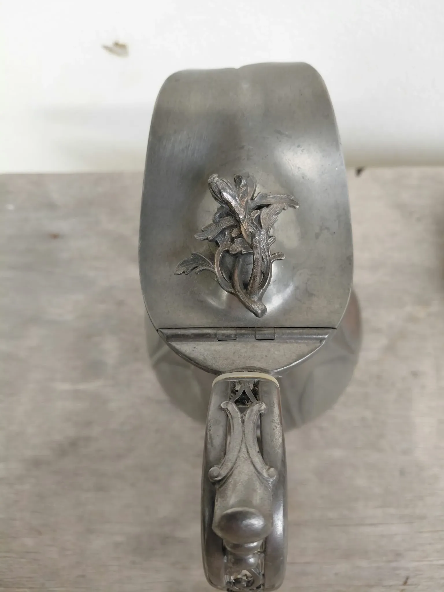 English pewter jug from the 19th century by James Dixon & Sons.
