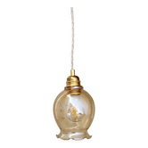Vintage tulip pendant light in amber glass