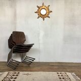 Series of 5 retro vintage stackable chairs flototto pagholz by adam stegner 1960 1970