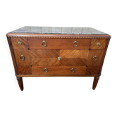 Art Deco walnut and black marble commode from the 1960s.