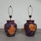 Hand-turned ceramic / glazed vase lamp holders 1970s (most likely French)