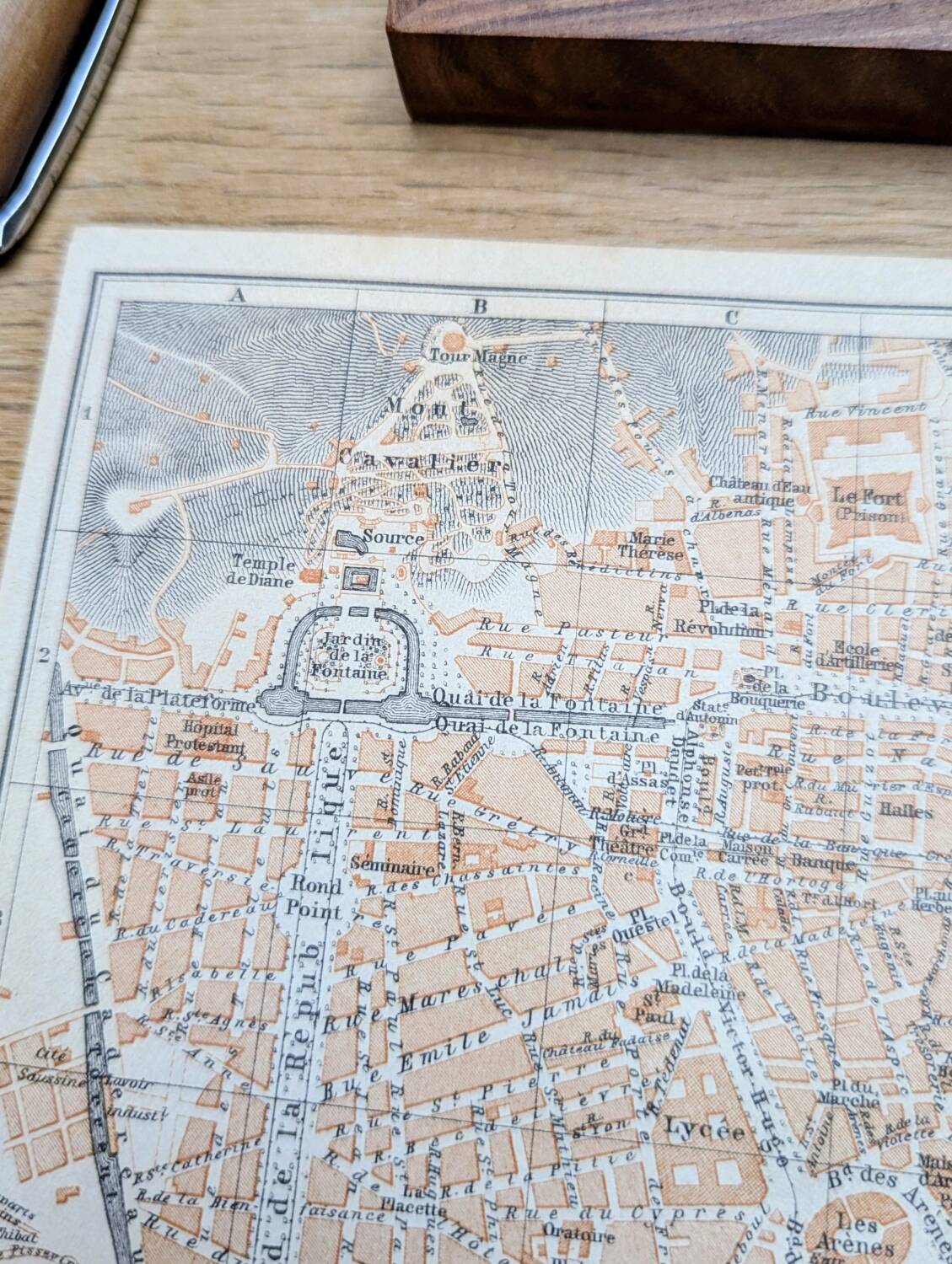 Nîmes, Gard, original plan printed in 1906.