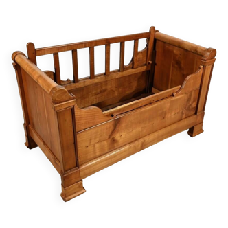 Small Child's Bed with Rolls in Cherry Wood – 1900