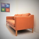 Vintage Scandinavian sofa in Havana leather