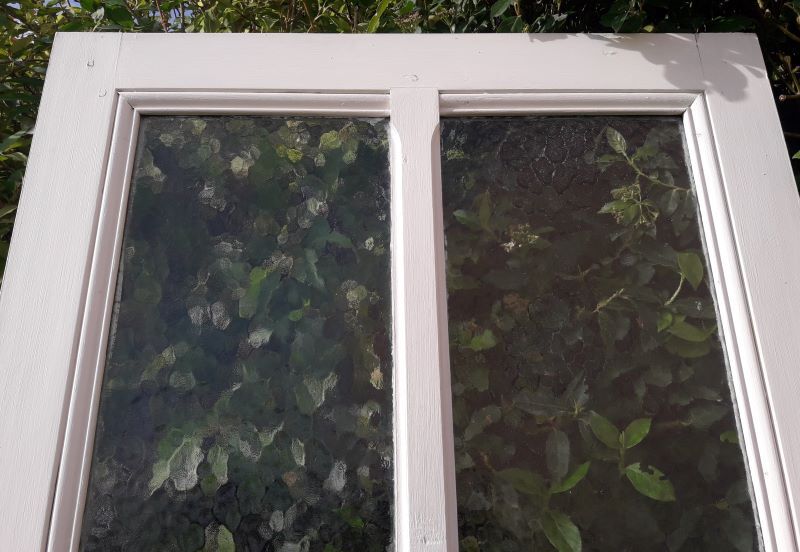 Old translucent glazed communication door 82.5x214.2cm (2)