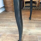 Black and wood table