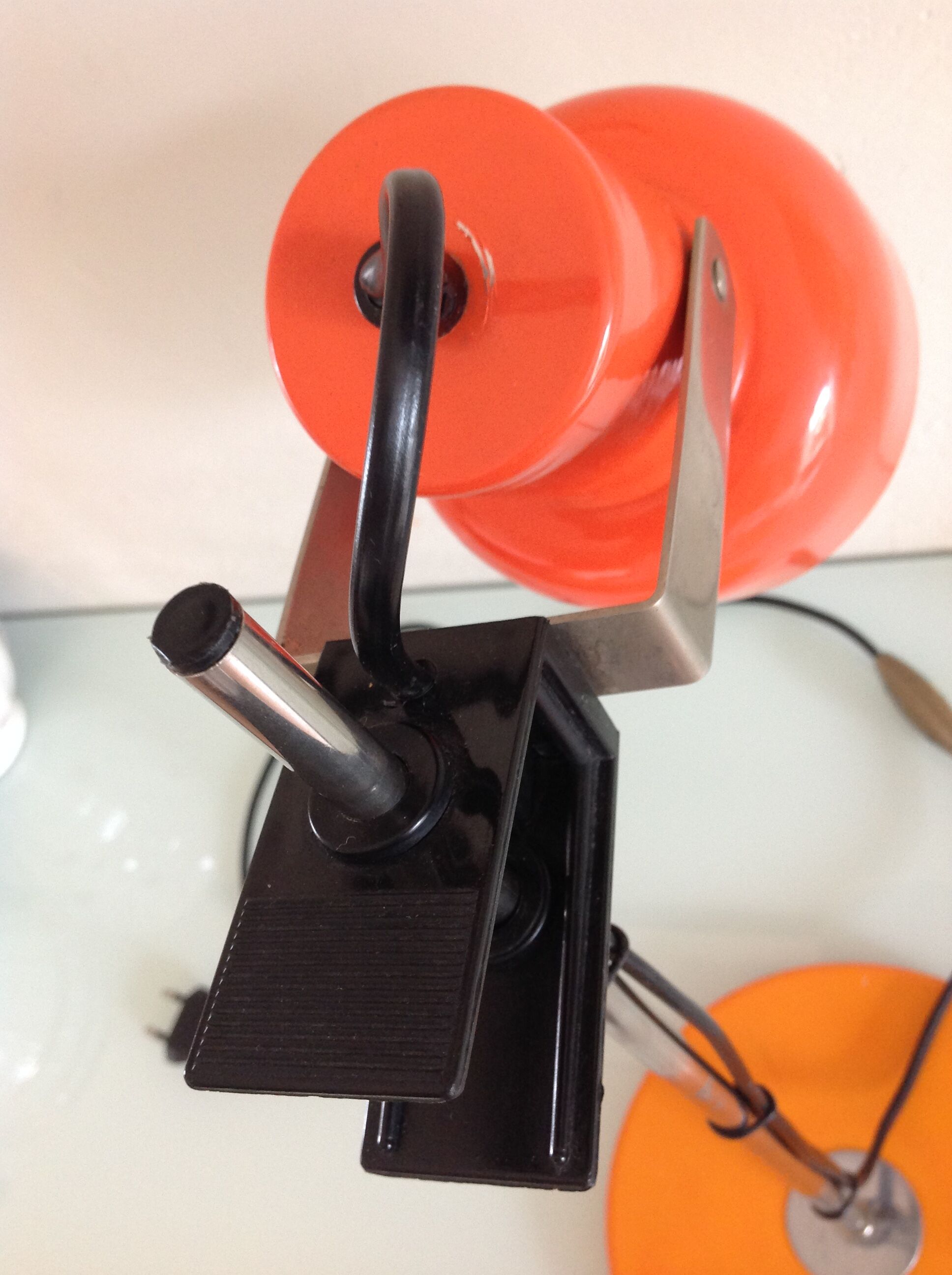 Sliding desk lamp orange vintage 70s