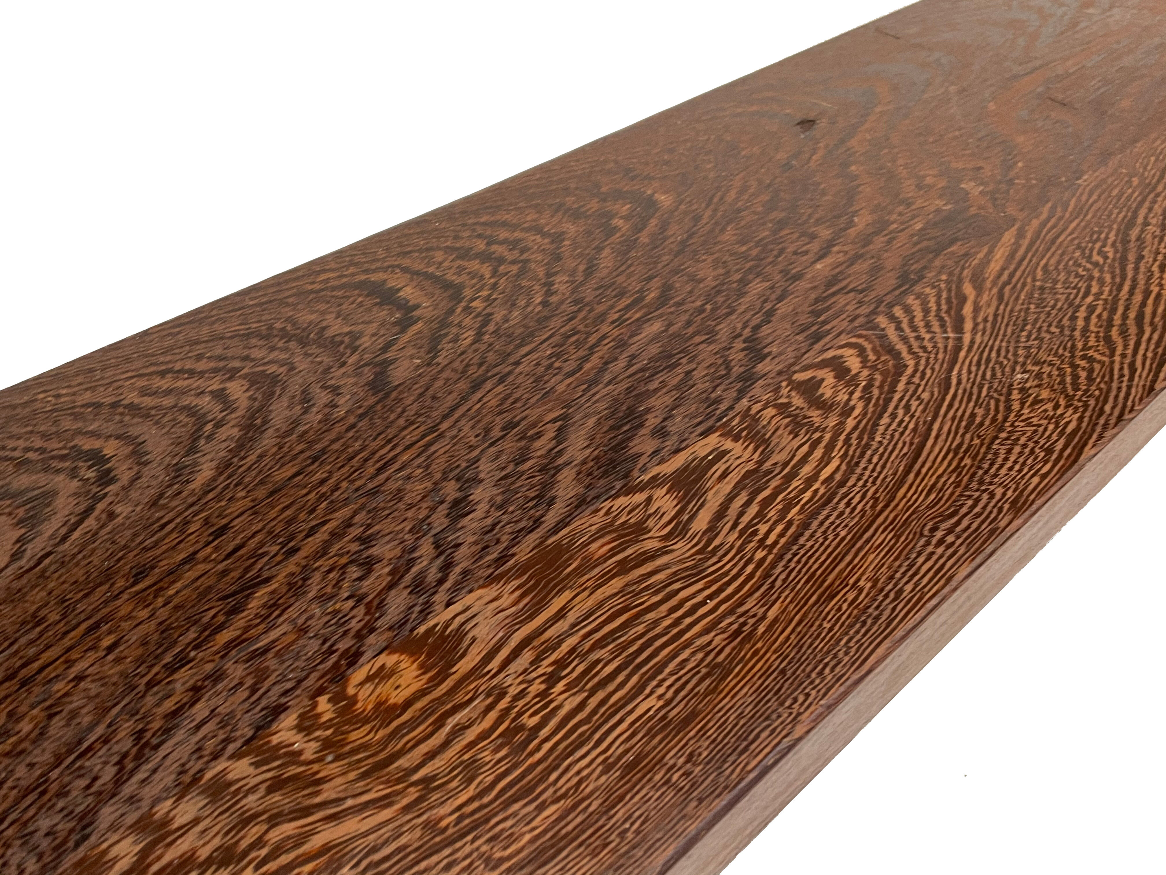 Minimalist vintage sofa design in wengé wood small solid bench