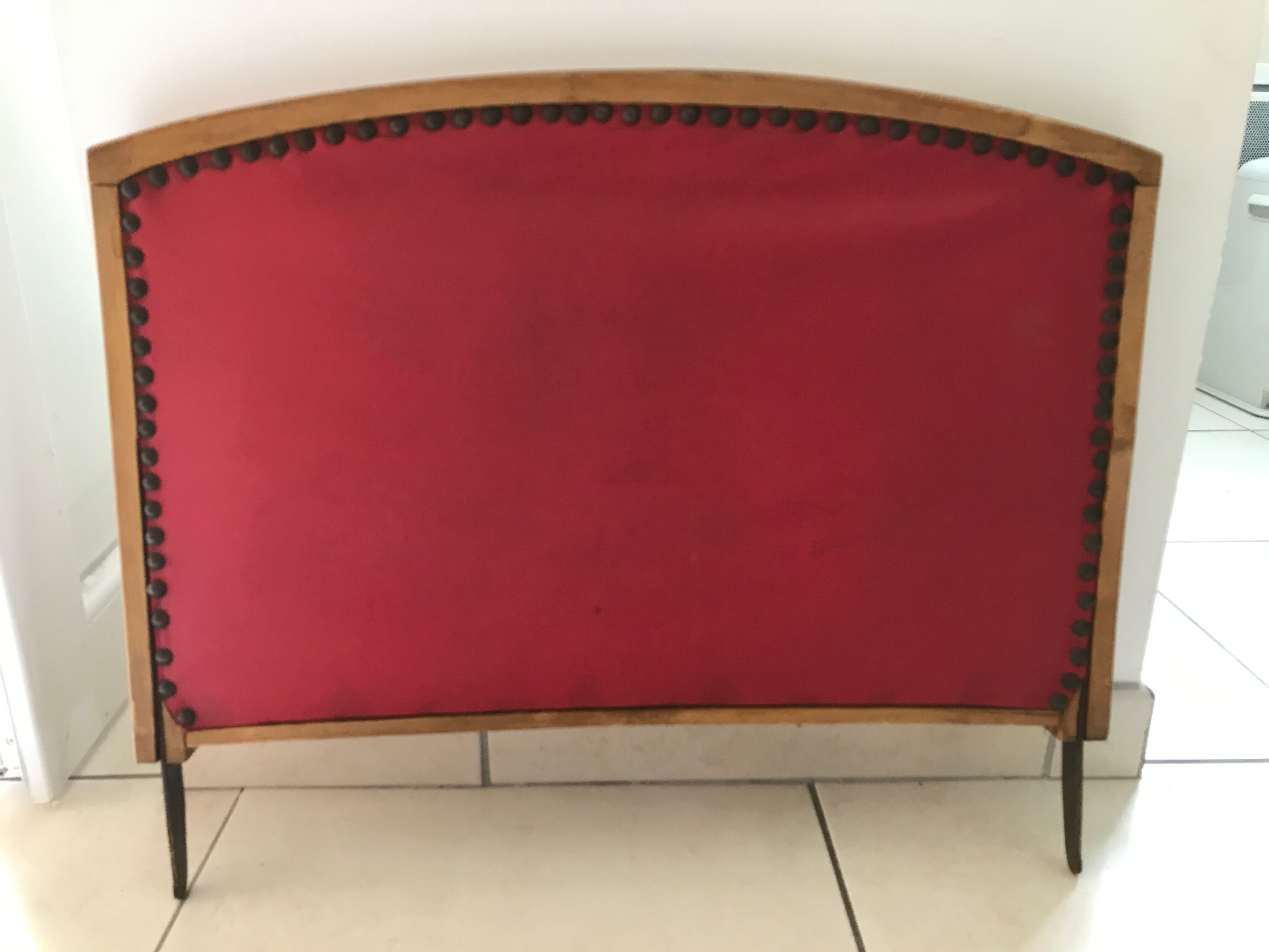 Vintage red padded bench