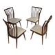 Suite de 4 chaises en bois par Maurizio Tempestini (It.) - mid.XXeme