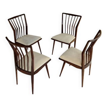 Suite de 4 chaises en bois par Maurizio Tempestini (It.) - mid.XXeme