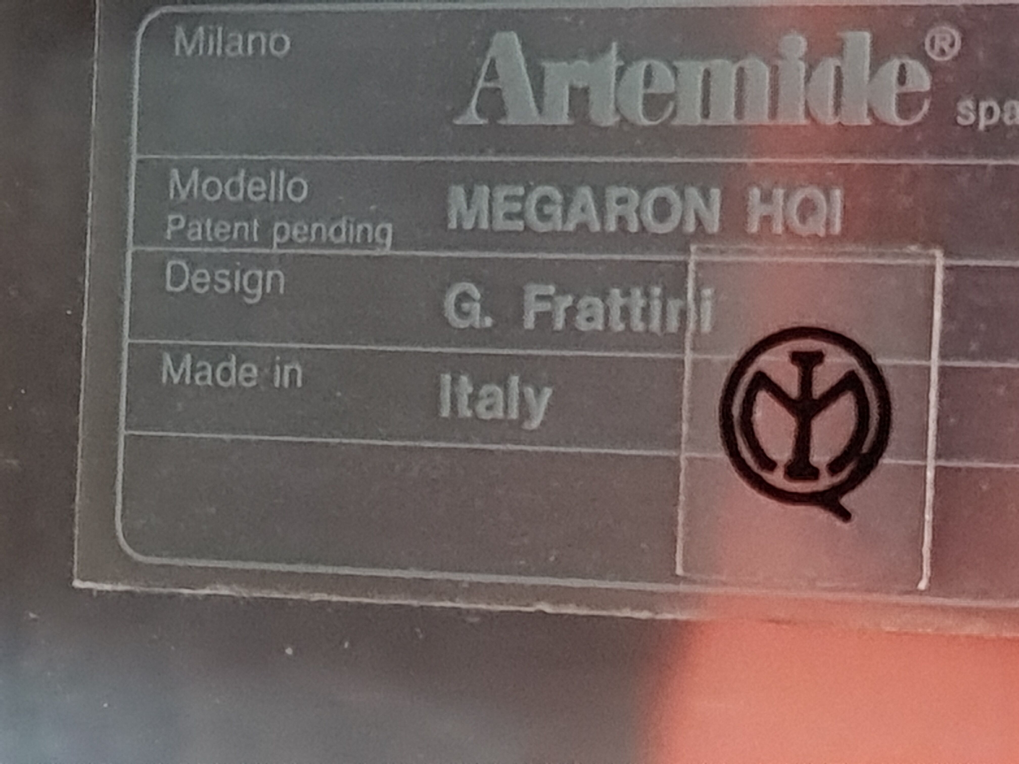 Halogen lamp by Gianfranco Frattini for Artemide, Megaron model.