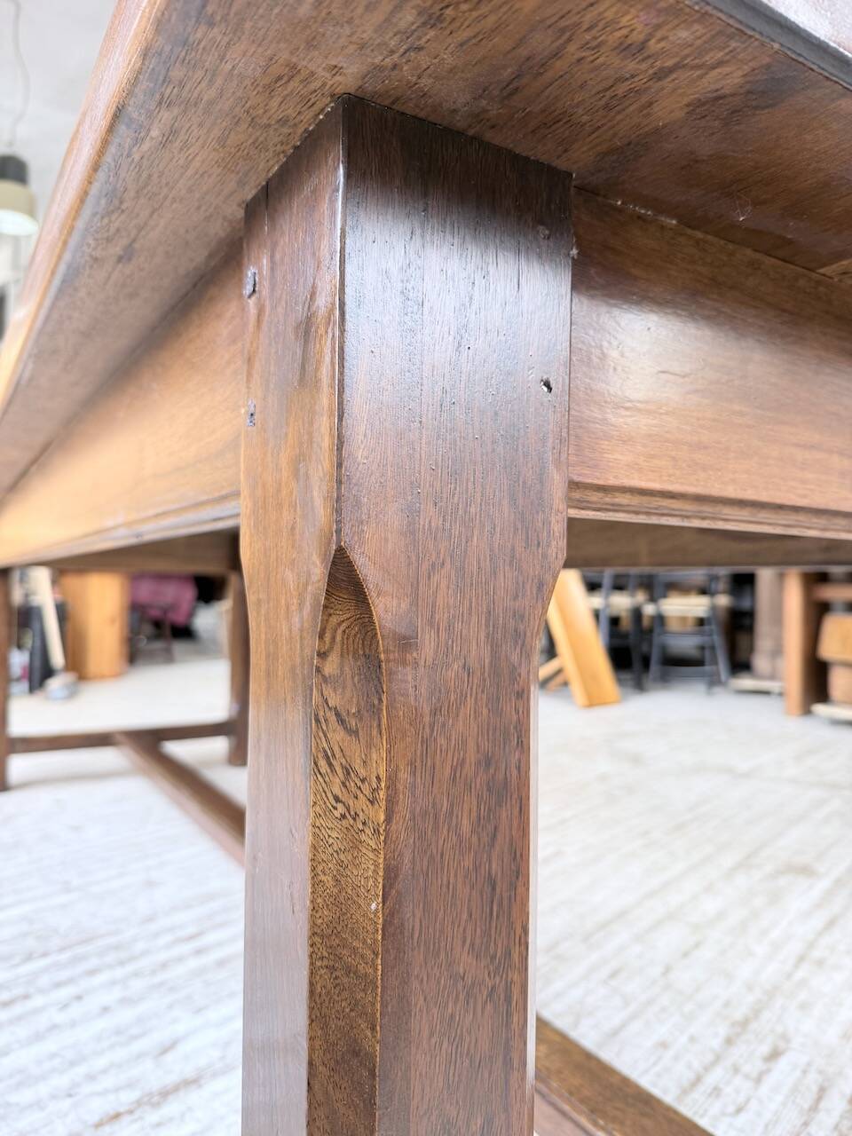 Table de ferme campagne noyer massif XL 250cm
