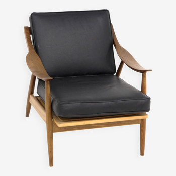 Scandinavian leather armchair, Sweden, 1960