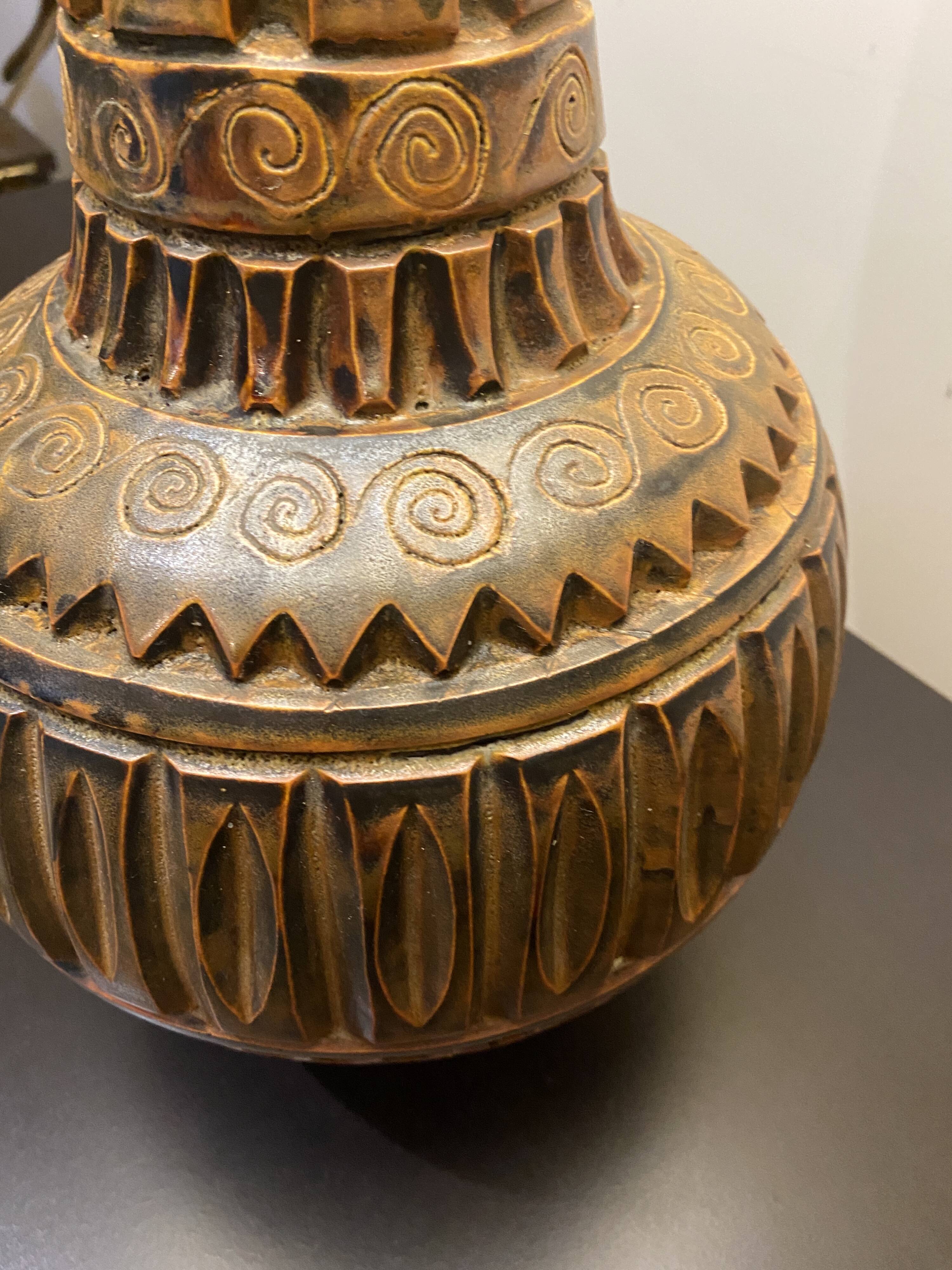 Marius Bessone ceramic lamp Vallauris 1950