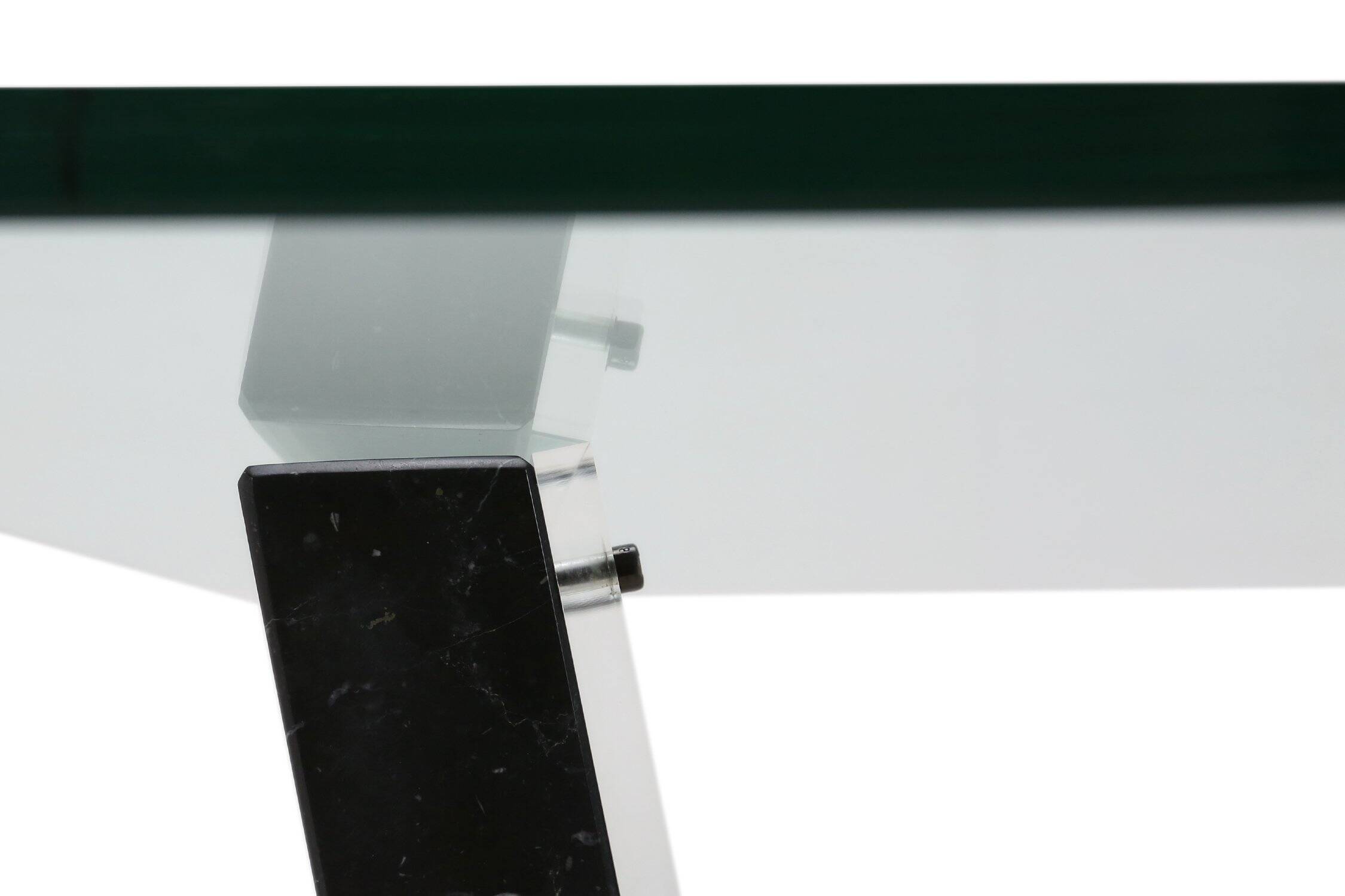 Mid-Century Italian Marble and Glass Coffee Table, 1970s