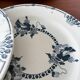 Set of 4 antique Salins Regina pattern plates – blue ironstone,