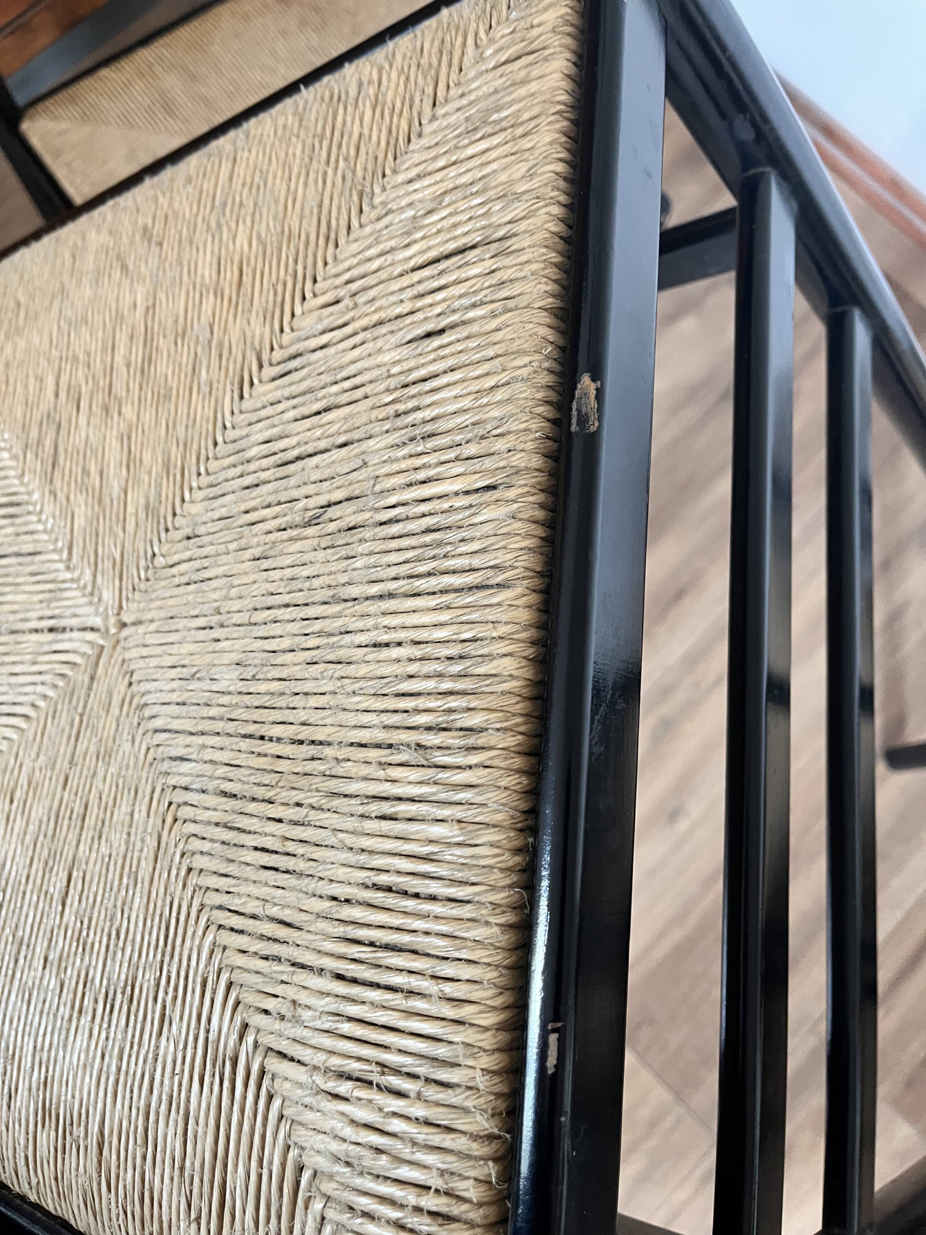 Set of 4 Italian black chairs 1970s